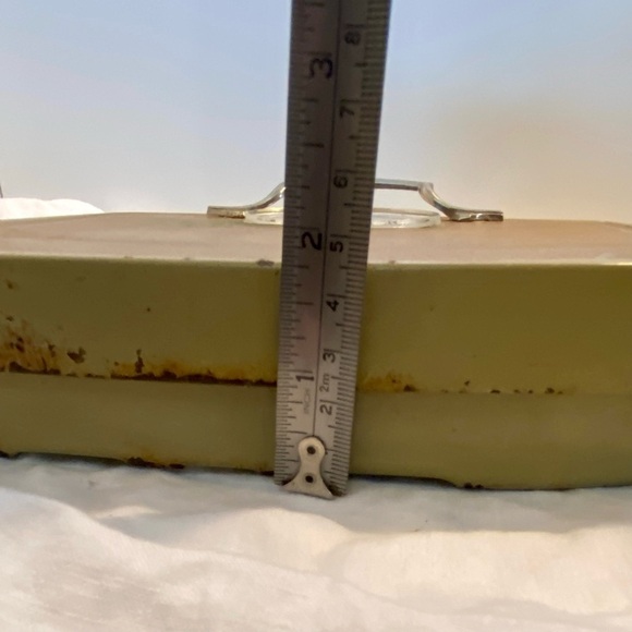 3/55$ VINTAGE Health queen yellow GOLD TONE METAL/VINYL BATHROOM SCALE - Picture 6 of 9